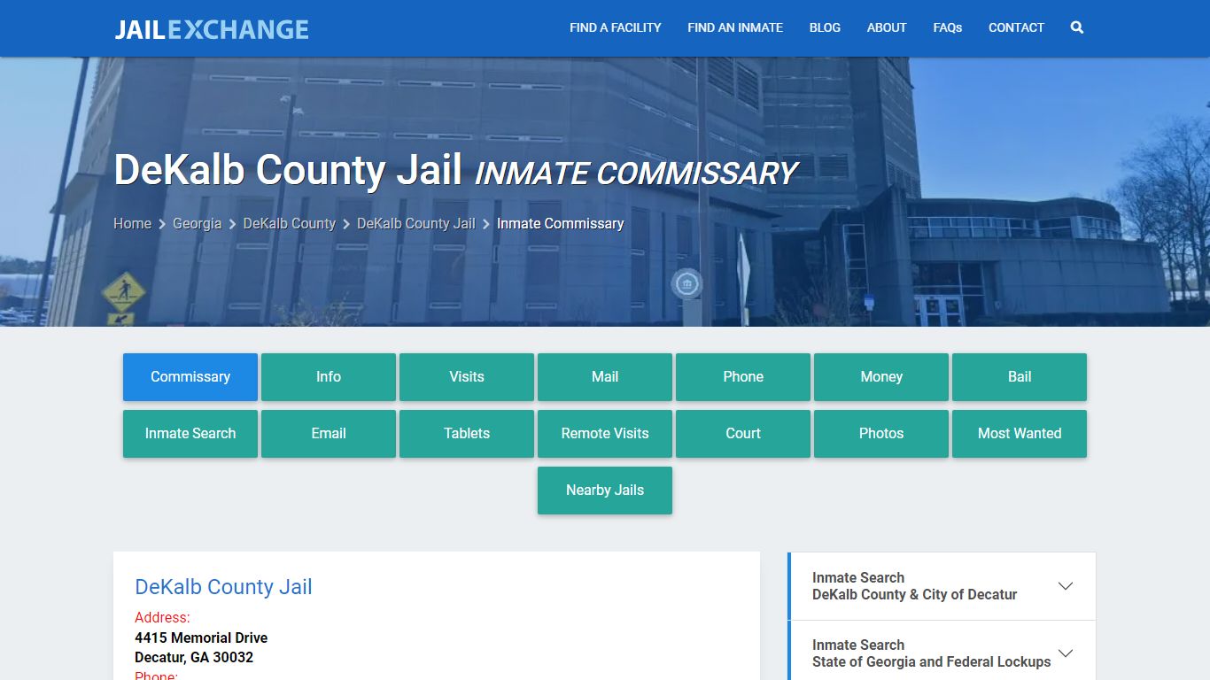 Inmate Commissary, Care Packs - DeKalb County Jail, GA
